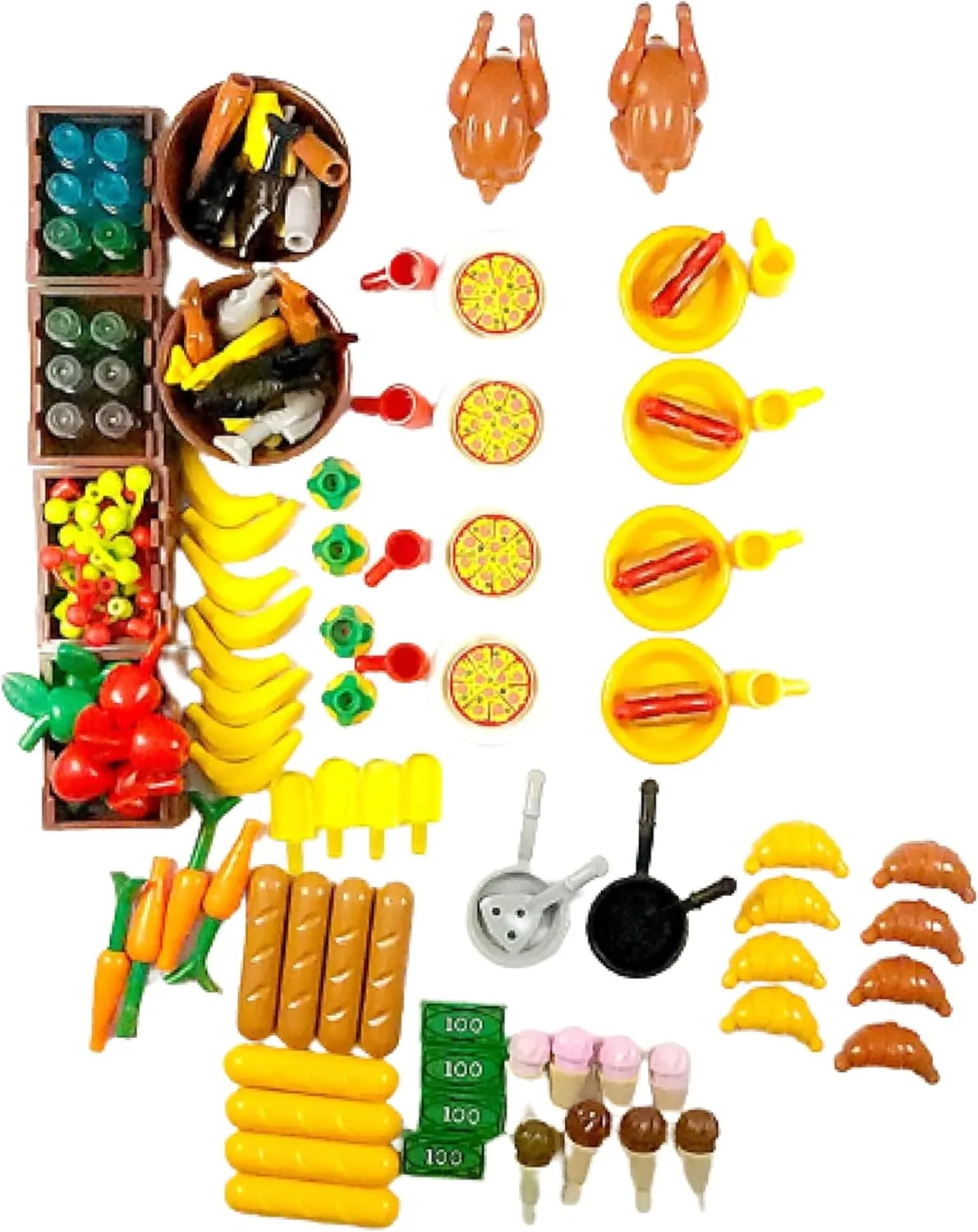 General Jim's Building Block Food Bricks, Dishes House Kitchen Farm Restaurant MOC Pieces Parts, Modular Building Blocks - for Teens and Adults