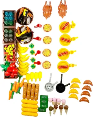 General Jim's Building Block Food Bricks, Dishes House Kitchen Farm Restaurant MOC Pieces Parts, Modular Building Blocks - for Teens and Adults