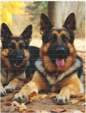 German Shepherd Dog Building Block Puzzle Personalized Building Bricks Block Puzzle Building Family Keepsake DIY Brick Block Puzzles Valentine's Day Gifts for Home Decor Brick Puzzle