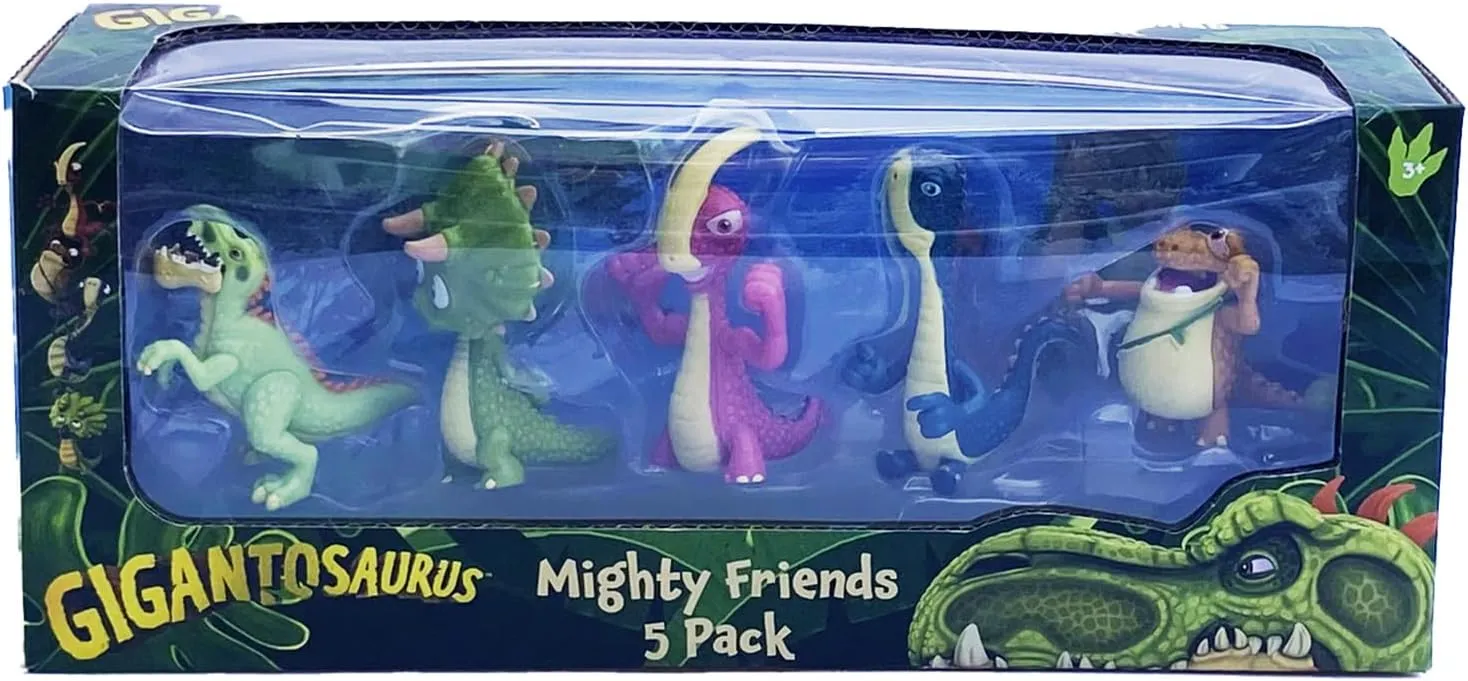 Gigantosaurus: Mighty Friends - 5 Pack - Mini 2" Figures (Giganto-Bill-Rocky-Mazu-Tiny), Dinosaur Toy Miniatures, Dino Action Figures, Kids Ages 3 