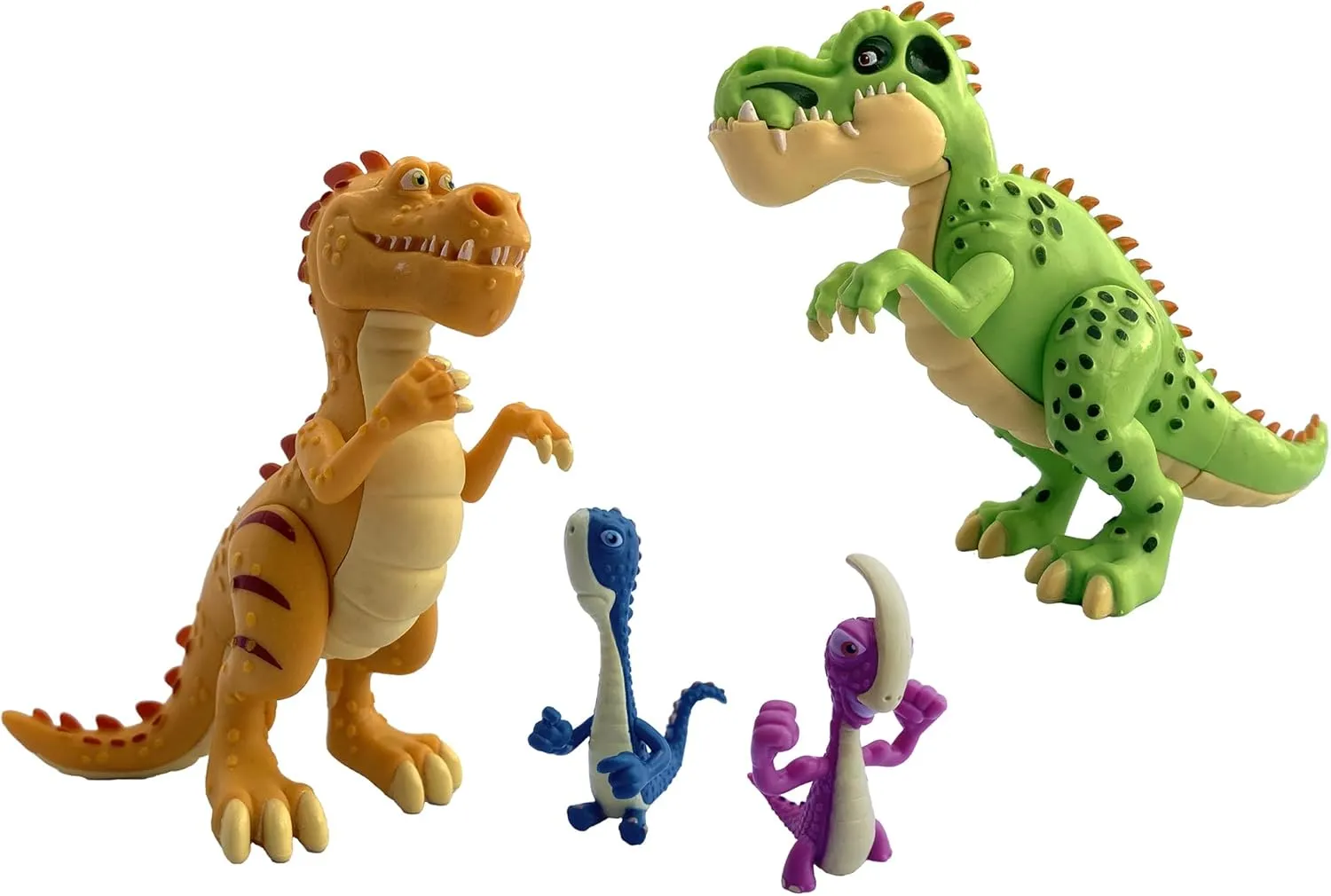 Gigantosaurus: Super Dino Friends Pack - 4 Pack - (5" Giganto, 5" Trex, 2" Bill, 2" Rocky), Dinosaur Toy Miniatures, Action Figures, Kids Ages 3 