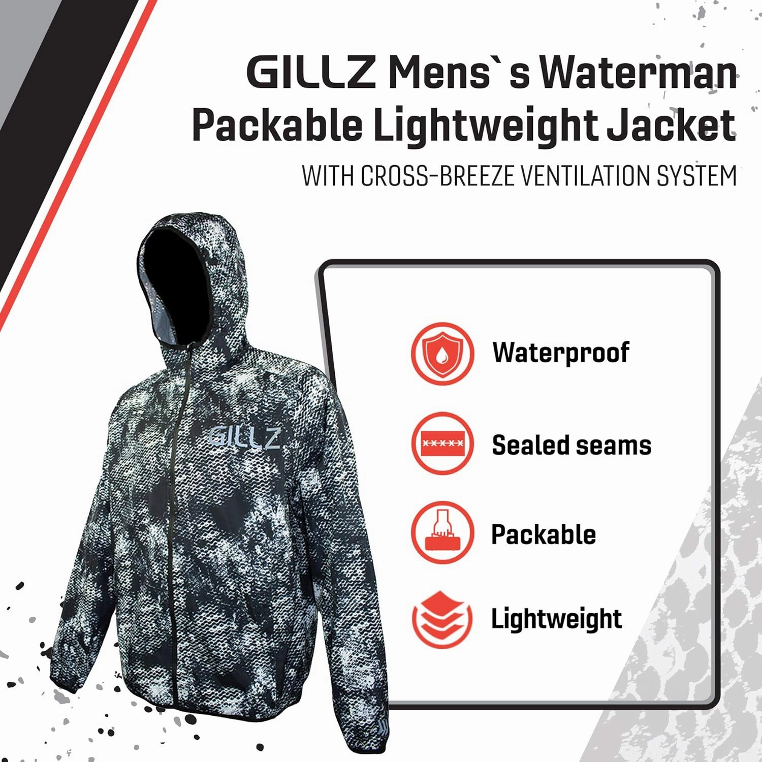 Gillz Waterman Lightweight Packable Waterproof Jackets for Men with Sealed Seams and Packable Design