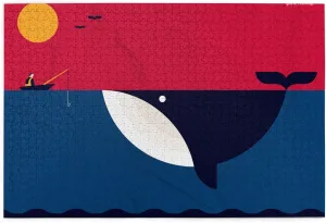 Gone Fishing Wooden Puzzle 1000 Piece Puzzles for Adults, Funny Toys & Family Game Artwork Jigsaw Puzzles,Eco-Friendly Materials,Unique Gift,Challenging Brain Teaser