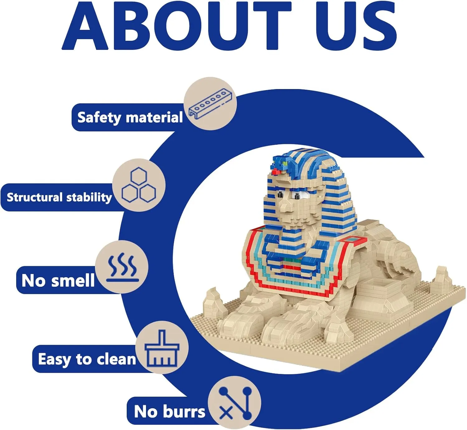 Great Sphinx Egypt Mirco Mini Building Block Sets for Boys Ages 8-12 Famous World Landmark Architecture Model Kits Toys for Adults 2732 Pieces