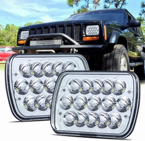 H6054 LED Headlights, 5x7 LED Headlights Rectangular 2PCS 90W High Low Sealed Beam Square 7x6 Headlight DOT Approved for Truck Chevy Cherokee Tacoma Ford Van Sedans H5054 H6014 H6052 6053