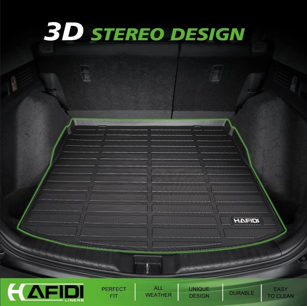HAFIDI® Floor Mats & Cargo Liner Set Fit for 2022-2025 Nissan Pathfinder(8 Seat) All Weather Protection TPE Anti-Slip Automotive Full Set Floor Liners Custom Accessories - Black