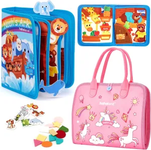 hahaland Busy Book for Toddlers 1-3, Montessori Toys for 1 Year Old, Educational Toddler Car Airplane Travel Toys for Ages 1-3 One Two Year Old Gifts