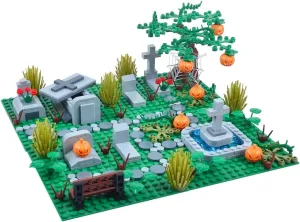 Halloween Haunted Mini Bricks Toys Set Cemetery Set Building Blocks Architecture Building Bricks Kit DIY Building Set Compatible All Major Brands 12 Years (Halloween Set)