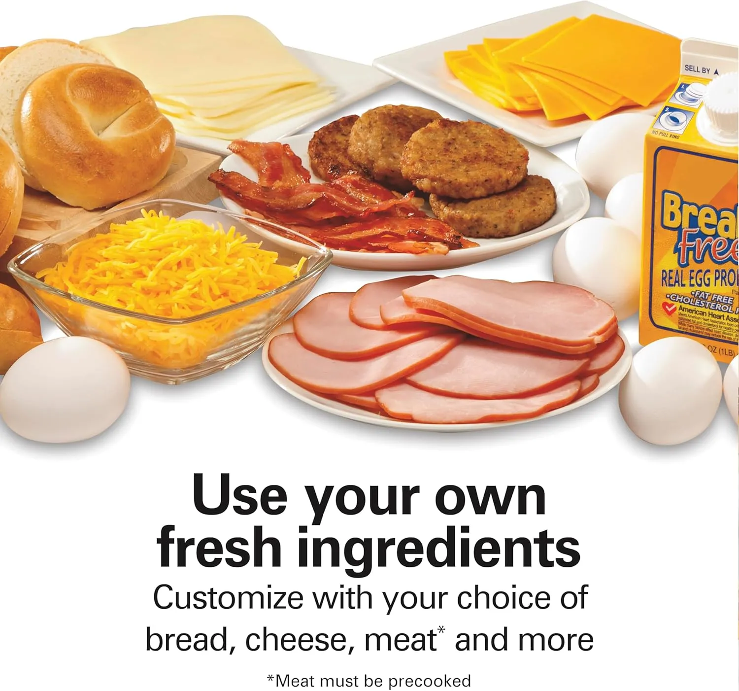 Hamilton Beach Breakfast Sandwich Maker with Egg Cooker Ring, Customize Ingredients, Perfect for English Muffins, Croissants, Mini Waffles, Perfect White Elephant Gifts, Mint (25482)
