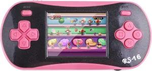 Handheld Game Player for Kids Adults- FAMILY POCKET RS16 Portable Classic Game Controller Built-in 260 Game 2.5 inch LCD Retro Arcade Video Game System Children's Birthday Gift (Pink)