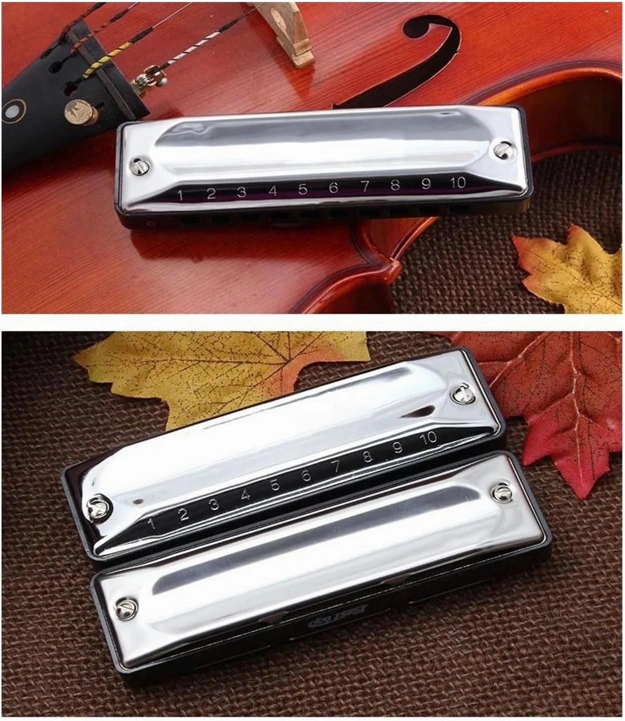 Harmonica 10 holes Blues Harp woodwind music instrument mouth organ key of C(B)