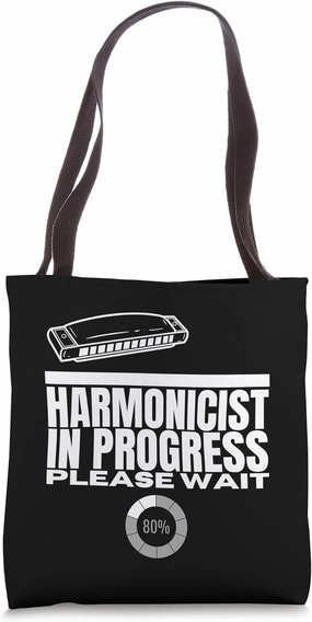 Harmonicist In Progress Loading Funny Harmonica Tote Bag