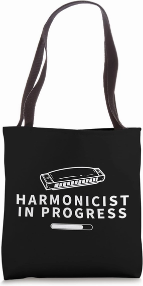 Harmonicist In Progress Loading Funny Harmonica Tote Bag