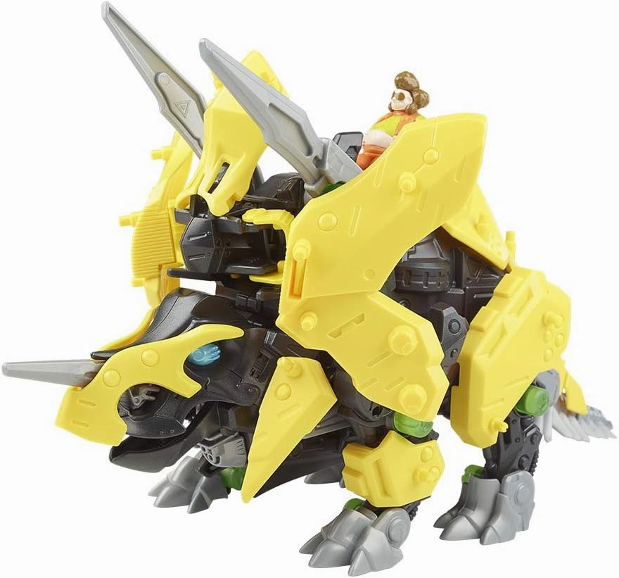 Hasbro Giga Battlers Tryke - Triceratops-Type Buildable Beast Figure with Motorized Motion - Toys for Kids Ages 8 and Up, 63 Pieces (E4958)