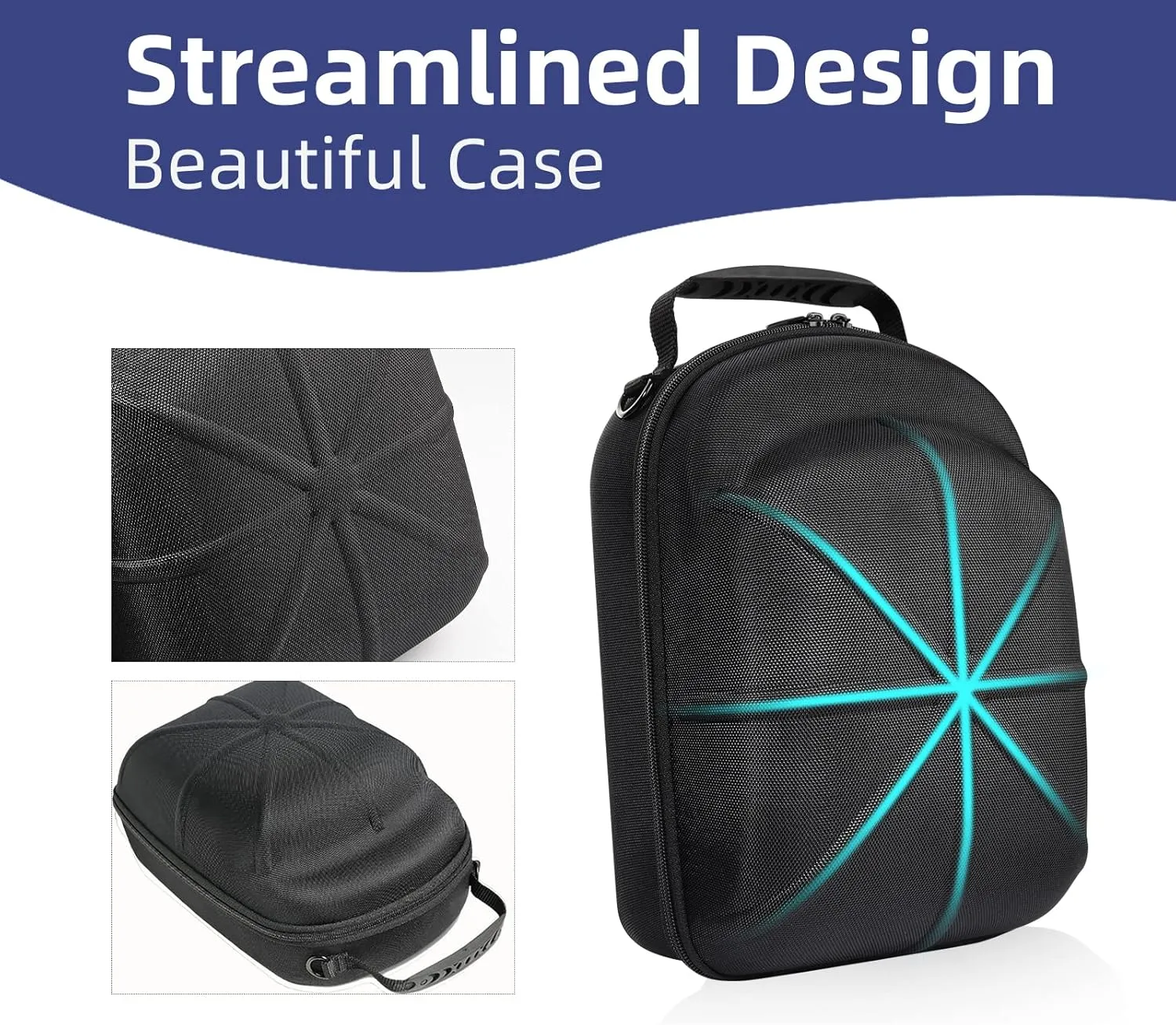 Hat case for Baseball Cap, Hard hat Travel case, caps Holder, Baseball Hat Organizer, Holding up to 6 caps for Travel and Home Storage Black