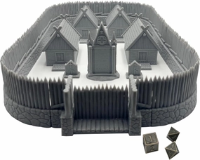 HAUTICO Tabletop RPG Village Wall Scenery and Wargame Terrain for 18-22mm Miniatures (Standard Edition)