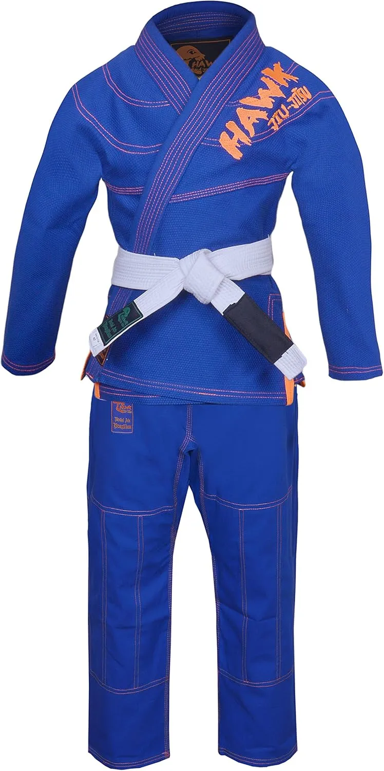 Hawk Sports Brazilian Jiu Jitsu Gi for Kids, Ultra-Light Extra Tough Premium Fabric Kids BJJ Gi