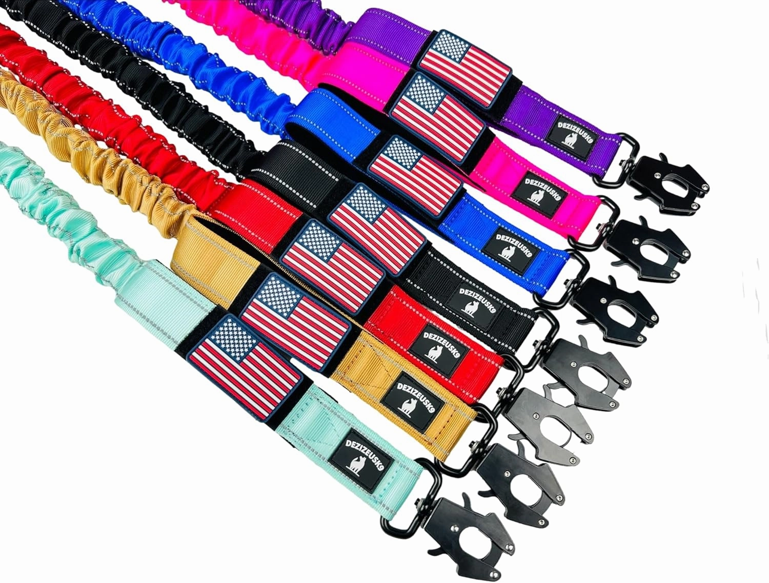 Heavy Duty Bungee Dog Leash - Shock Absorbing, Seat Belt Clip, Quick Release Frog Clasp, Double Padded Handles, for Large and Medium Dogs, Durable for Training, Walking, Car Safety, Outdoor Adventure