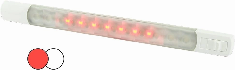 Hella Marine Surface Strip Light w/Switch - White/Red LEDs - 12V