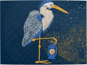 Heron Lantern Wooden Puzzle 500 Piece Puzzles for Adults, Funny Toys & Family Game Artwork Jigsaw Puzzles,Eco-Friendly Materials,Unique Gift,Challenging Brain Teaser