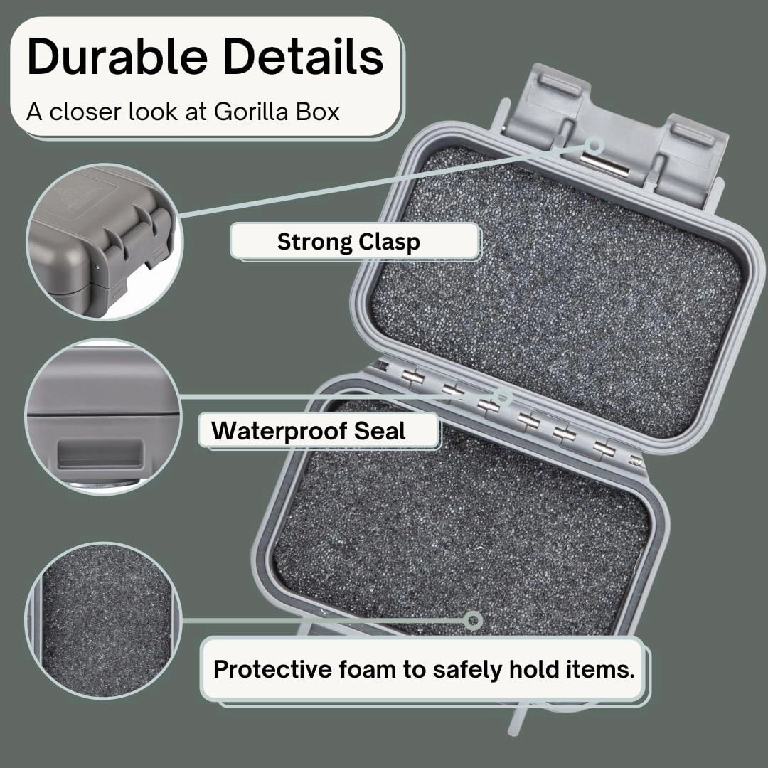 Hide a Key Outside with our Grey Magnetic Box, Our Waterproof Air-Tight Magnetic Key Box for Under Car Stays Secure with 2 Strong Neodymium Magnets