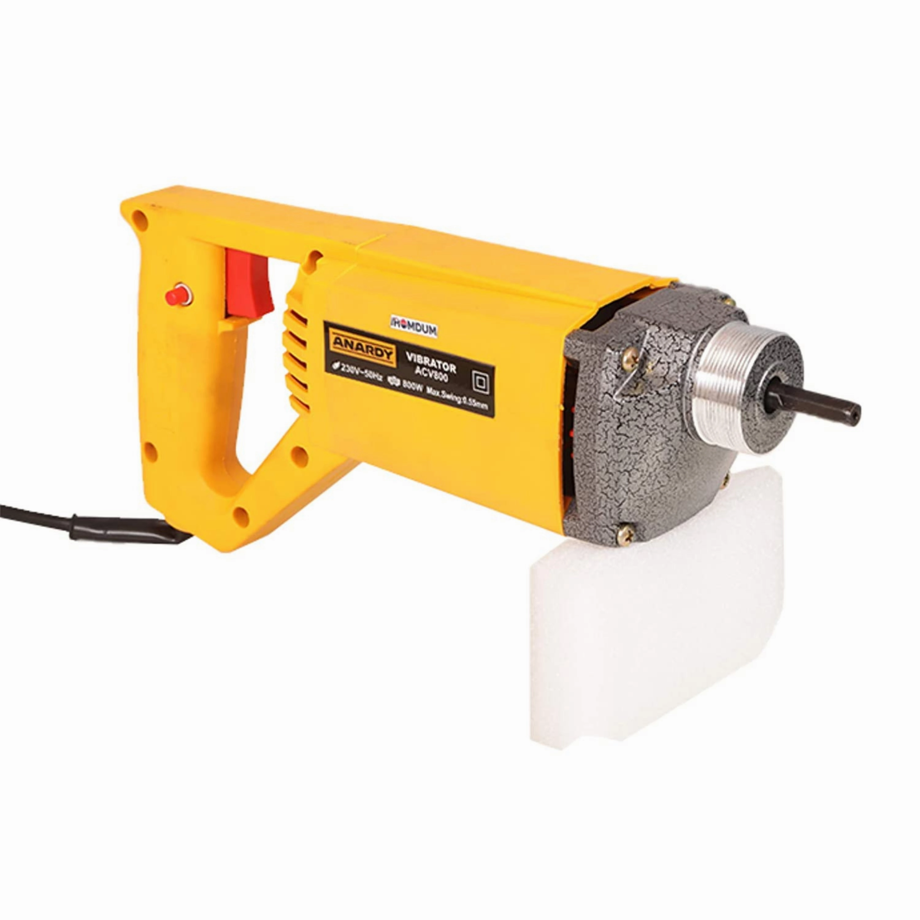 Homdum Concrete Vibrator Machine Electrical MAF 780w 4000 RPM with Vibratory Needle Shaft Easy to Operate and Portable (35 mm X 1.5 mm, Yellow)