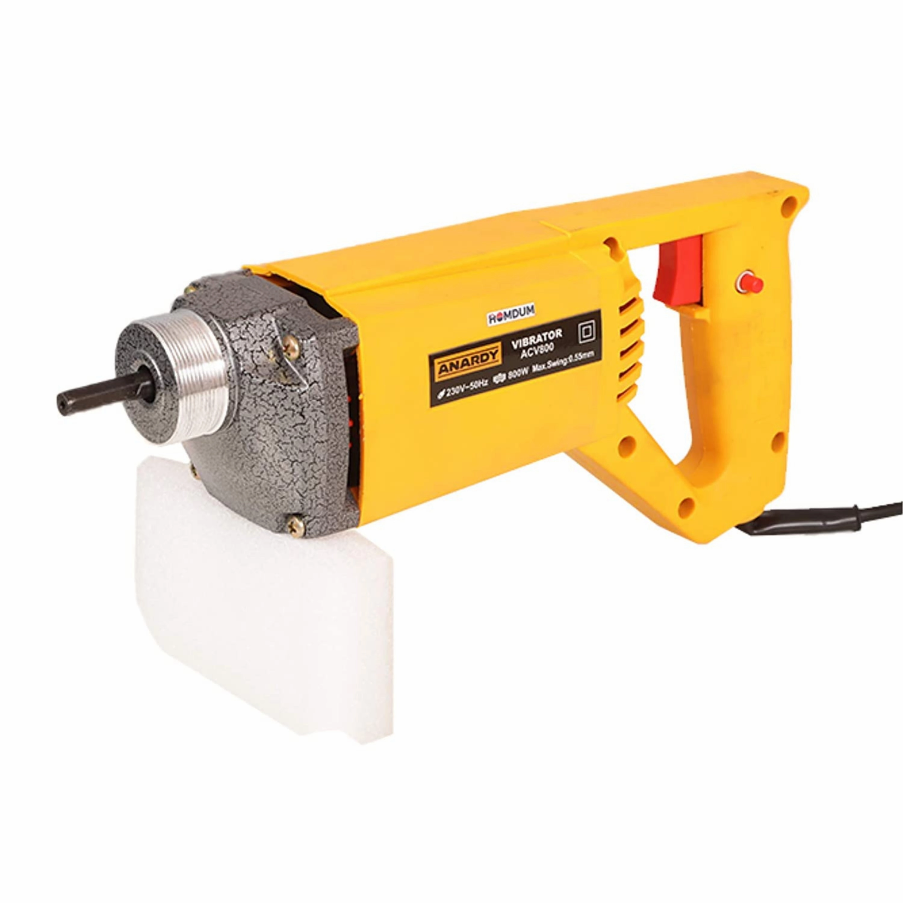 Homdum Concrete Vibrator Machine Electrical MAF 780w 4000 RPM with Vibratory Needle Shaft Easy to Operate and Portable (35 mm X 1.5 mm, Yellow)