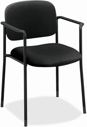 HON Scatter Guest Chair with Arms, Fabric Chair, Lobby Chairs, Stackable Chairs, Black