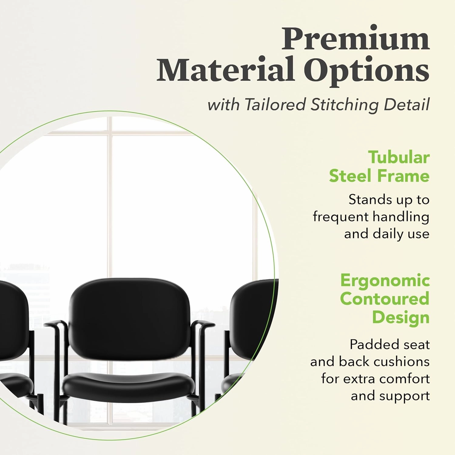 HON Scatter Guest Chair with Arms, Fabric Chair, Lobby Chairs, Stackable Chairs, Black