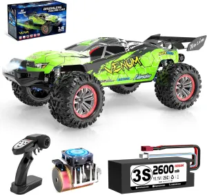 Hosim VENUM Mini 1:8 RC Cars for Adults Fast 80 KMH, Remote Control Truck 4X4 All Terrains Waterproof 2.4GHZ Off Road Hobby Grade Large High Speed RC Monster Truck with 3S Battery