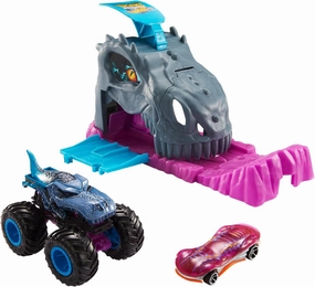 Hot Wheels Monster Truck Pit & Launch Playsets with a 1 Monster Truck & 1 Hot Wheels 1:64 Scale Car, Great Gift for Kids Ages 4 Years & Older