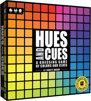 HUES and CUES - Vibrant Color Guessing Board Game for 3-10 Players Ages 8 , Connect Clues and Guess from 480 Color Squares