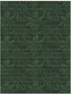 Hunter Green Floral Petals Pattern Building Block Puzzle Personalized Building Bricks for Adults Square Shaped DIY Brick Block Puzzles Valentine's Day Gifts for Home Decor Brick Puzzle