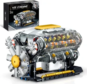 Ideas V8 Engine Building Kit for Adults, Build Your Own MOC Mini V8 Engine Model Toy for Display, Compatible with Sets for Boys 8-14, STEM Building Project for Kids & Teens (692 PCS)