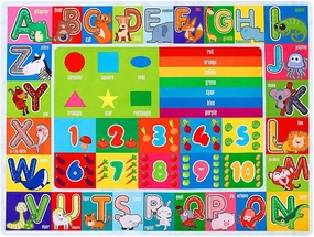 IMIKEYA Kids Educational Rug Playtime Collection ABC, Numbers and Shapes Learning Carpet Kids Play Rug Mat Playmat for Playroom Bedroom, 55.1 x 43.3 inch