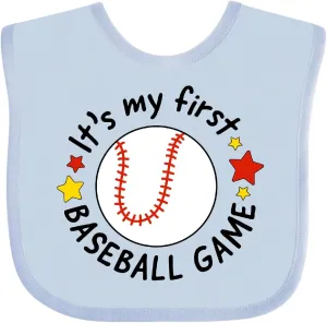 inktastic It's My First Baseball Game Baby Bib