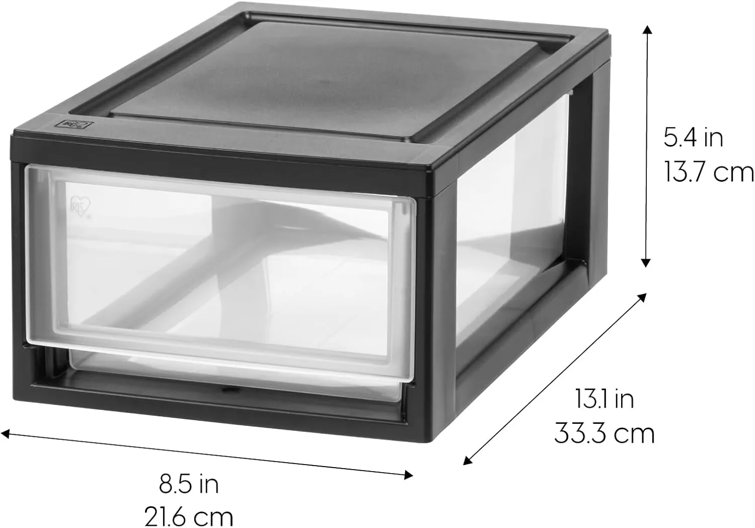 IRIS USA 6 Qt. Plastic Drawer Storage Organizer Stacking Drawers, 4-Pack, Stackable Unit with Sliding Drawer for Clothes Bedroom Kitchen Under Sink Pantry Craft Room Bathroom Dorm Office, Black