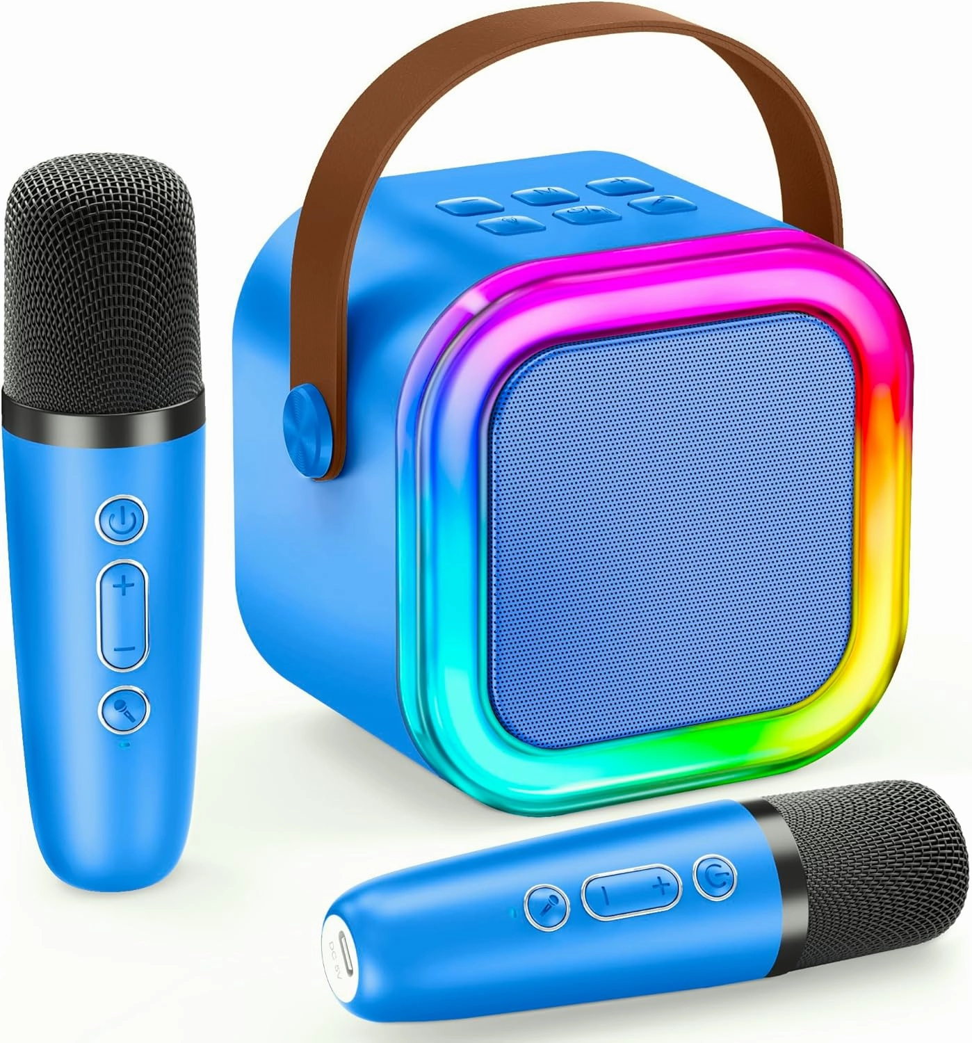 IROO Mini Karaoke Machine for Kids, 2025 TOP Toys Birthday Gifts Ideas for Girls Ages 4, 5, 6, 7, 8, 9, 10, 12  Years Old, Portable Bluetooth Speaker with 2 Wireless Mics for Party Toddlers(DarkBlue)
