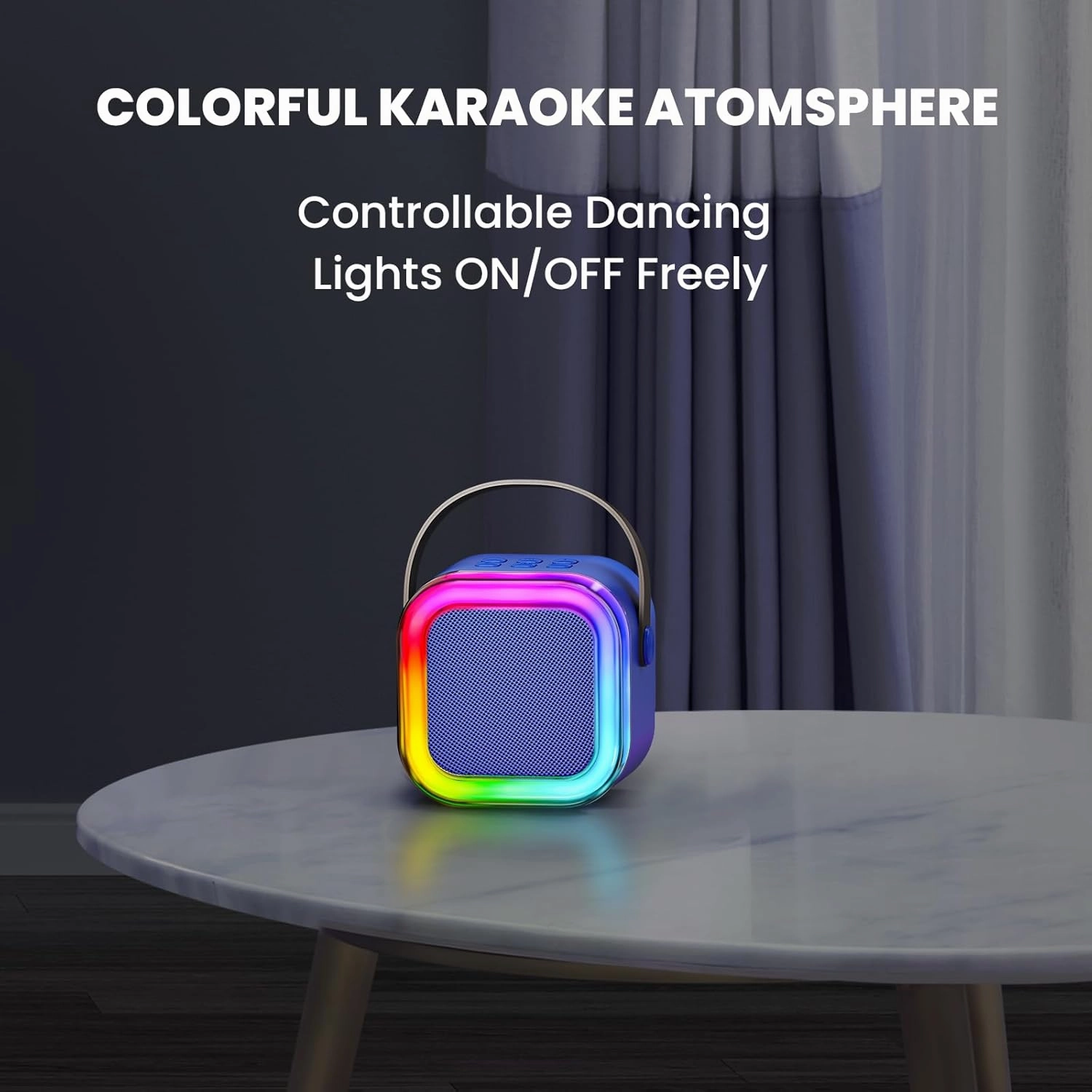 IROO Mini Karaoke Machine for Kids, 2025 TOP Toys Birthday Gifts Ideas for Girls Ages 4, 5, 6, 7, 8, 9, 10, 12  Years Old, Portable Bluetooth Speaker with 2 Wireless Mics for Party Toddlers(DarkBlue)