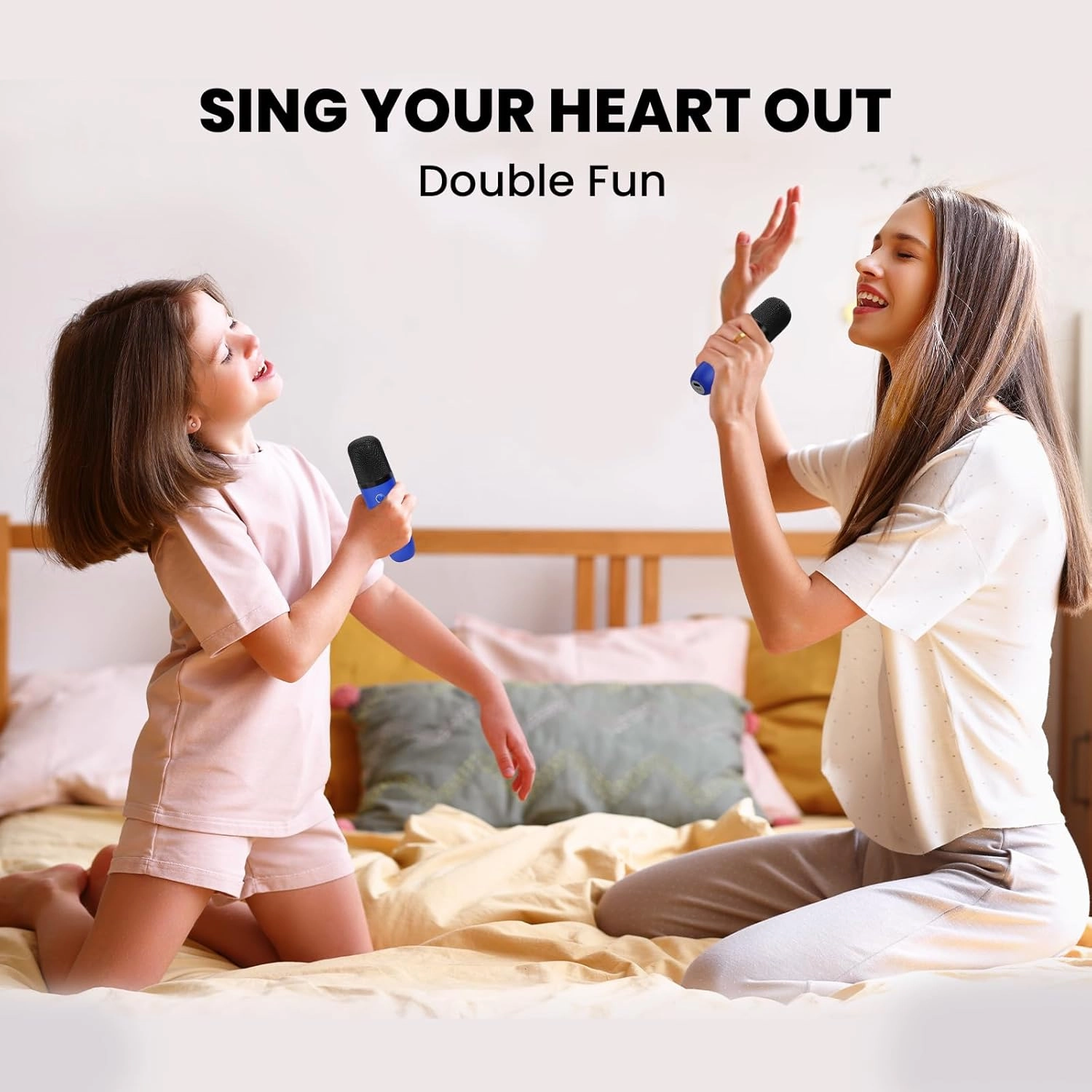 IROO Mini Karaoke Machine for Kids, 2025 TOP Toys Birthday Gifts Ideas for Girls Ages 4, 5, 6, 7, 8, 9, 10, 12  Years Old, Portable Bluetooth Speaker with 2 Wireless Mics for Party Toddlers(DarkBlue)