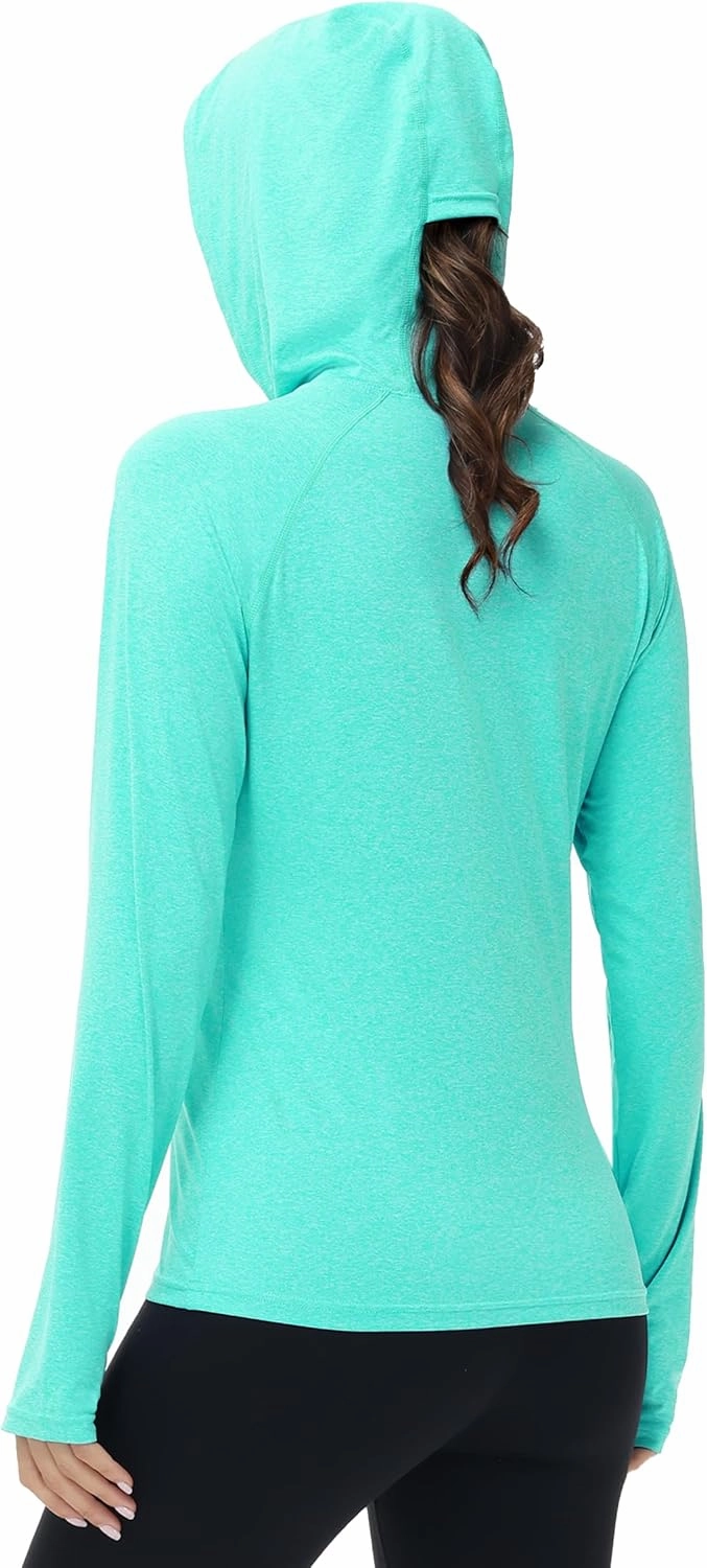 isnowood Womens Long Sleeve Rash Guard, Lightweight UV UPF 50  Sun Protection Shirts, Hiking Outdoor Running Fishing Clothing