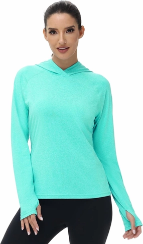 isnowood Womens Long Sleeve Rash Guard, Lightweight UV UPF 50  Sun Protection Shirts, Hiking Outdoor Running Fishing Clothing