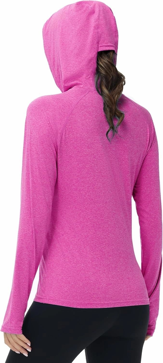 isnowood Womens Long Sleeve Rash Guard, Lightweight UV UPF 50  Sun Protection Shirts, Hiking Outdoor Running Fishing Clothing