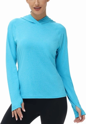 isnowood Womens Long Sleeve Rash Guard, Lightweight UV UPF 50  Sun Protection Shirts, Hiking Outdoor Running Fishing Clothing