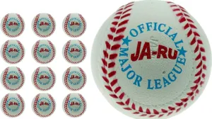 JA-RU High Bounce Sponge Balls Rubber Baseballs (12 Units) Bouncy Balls for Kids. Outdoor Sports. Baseball Practice Equipment. Bulk Party Favors, Goodie Bag Stuffers. 987-12p