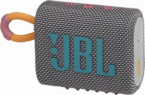 JBL Go 3 - Portable Mini Bluetooth Speaker, big audio and punchy bass, IP67 waterproof and dustproof, 5 hours of playtime, speaker for home, outdoor and travel (Grey)