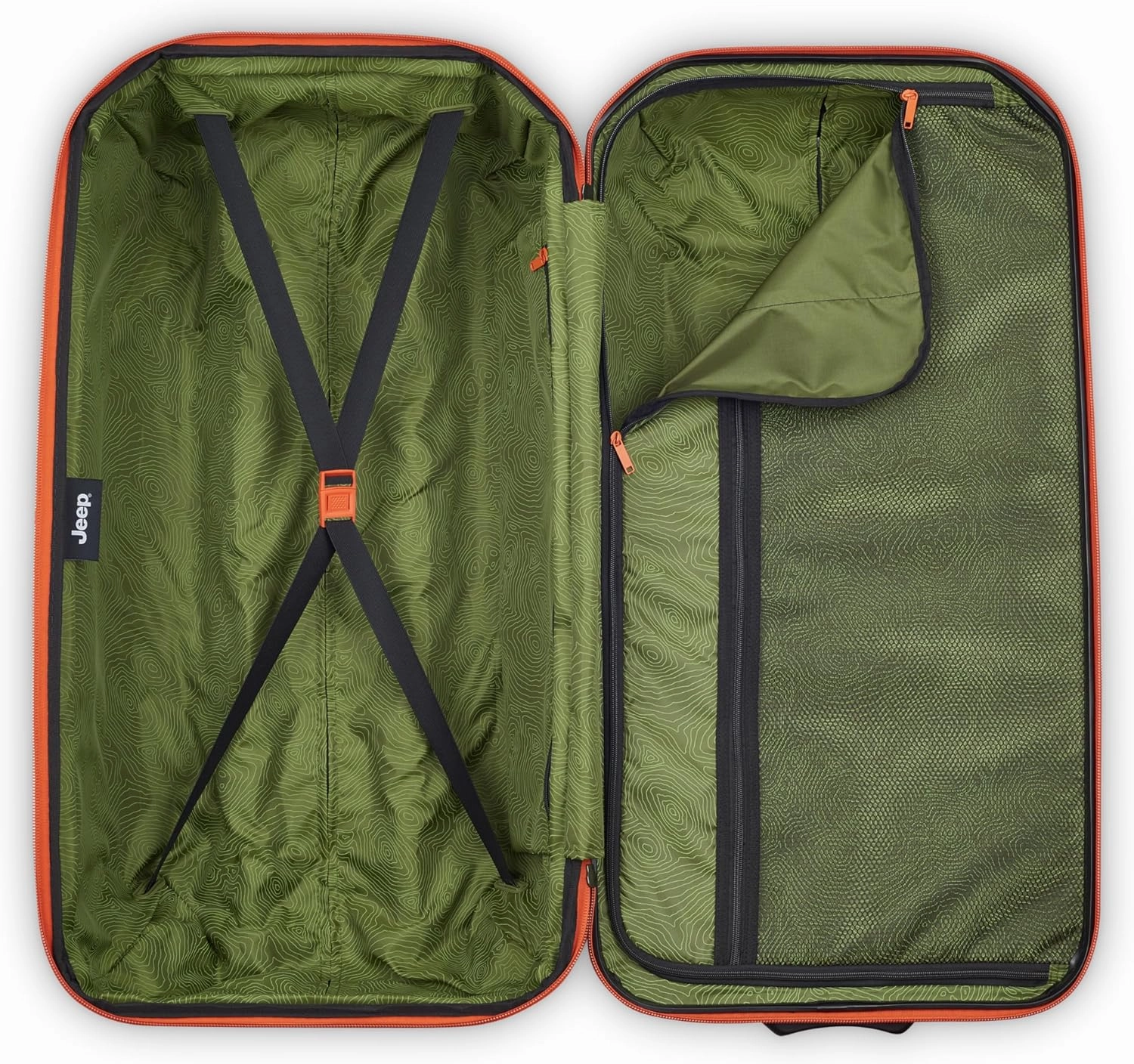 Jeep JH003B Hardside Expandable Luggage with Two Wheels, Tomato, 2 Piece Set 21/30 Inch