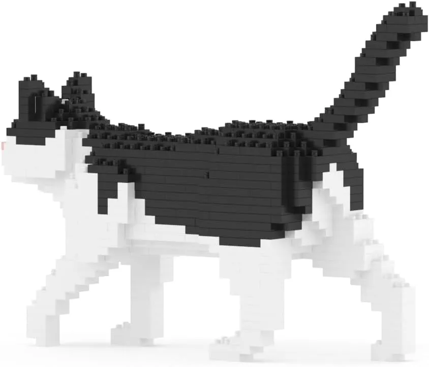 JEKCA Black and White Cat Mini 01S | Mini Cat Plastic Building Blocks | Age 14 
