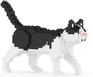JEKCA Black and White Cat Mini 01S | Mini Cat Plastic Building Blocks | Age 14 