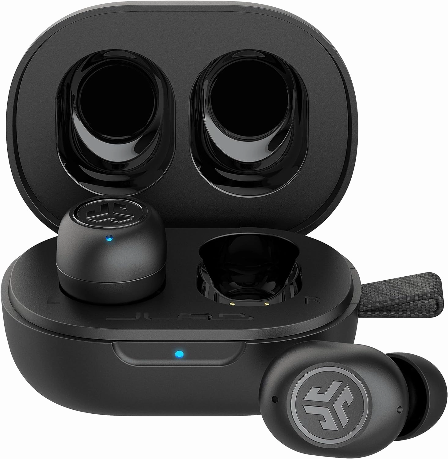 JLab JBuds Mini True Wireless Bluetooth Earbuds   Charging Case, Charcoal Black, IP55 Sweat and Dust Proof, Bluetooth Multipoint, Be Aware Audio, 3 EQ Sound Settings, Crystal Clear Calls